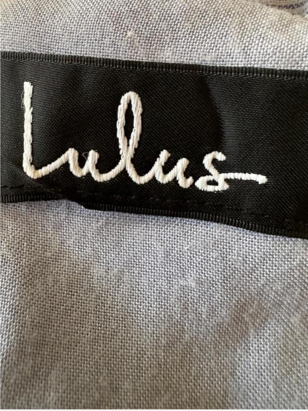 Lulus 100% Linen Blue Pinstripe Off Shoulder Midi Dress Fully Lined - Picture 5 of 8